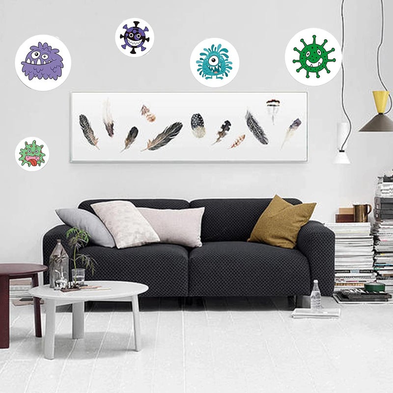 wootile 2.5 Inch Round Germ Dot Stickers Germs Labels Germ Stickers 120pcs (2.5Inch, Colorful) - Image 2